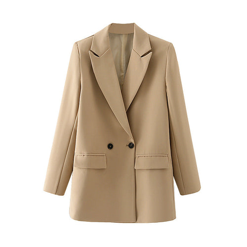 Blazer croisé femme coupe droite revers en pointe tailleur - Greta