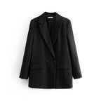Blazer croisé femme coupe droite revers en pointe tailleur - Greta
