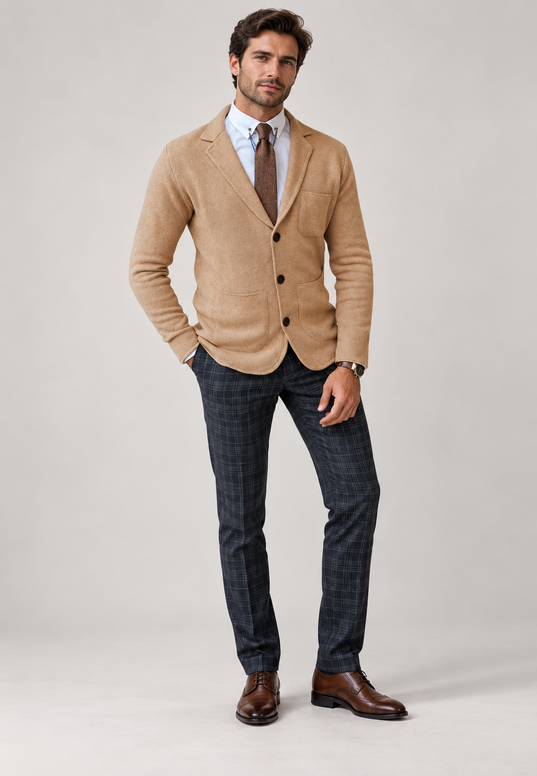 Blazer maille homme revers trois boutons tricot bureau - Sverre