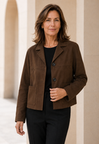 Blazer femme effet daim boutons texture douce automne - Sarah