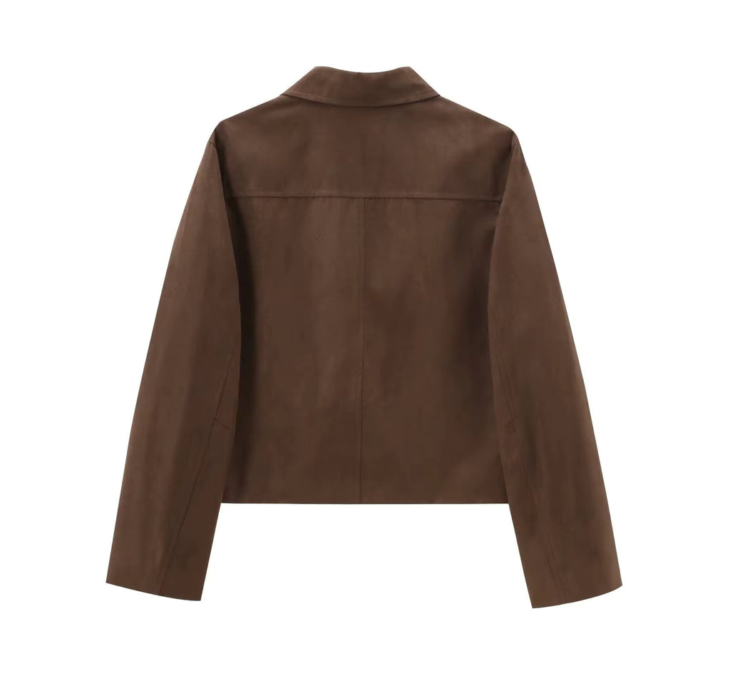 Blazer femme effet daim boutons texture douce automne - Sarah