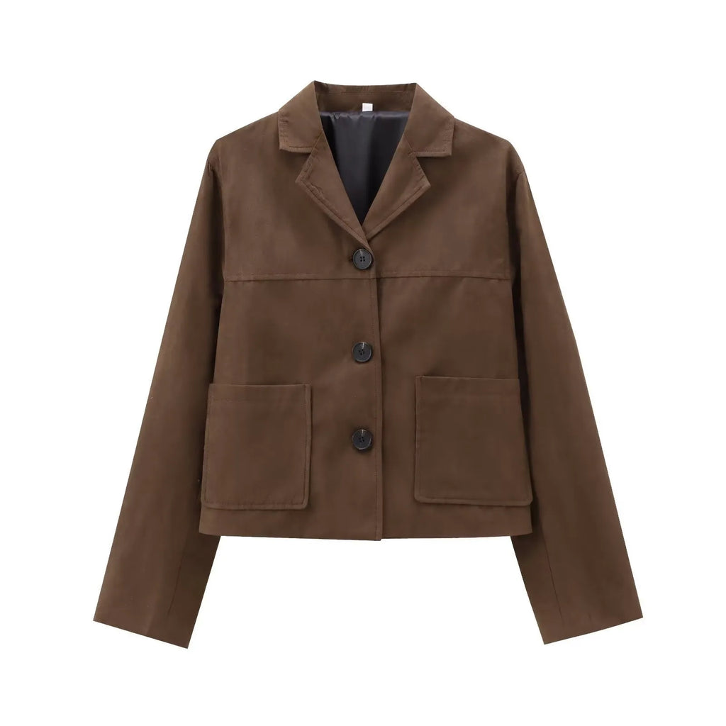 Blazer femme effet daim boutons texture douce automne - Sarah