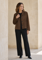 Blazer femme effet daim boutons texture douce automne - Sarah