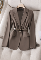 Blazer femme cintré ceinture classique élégant taille marquée - Mila