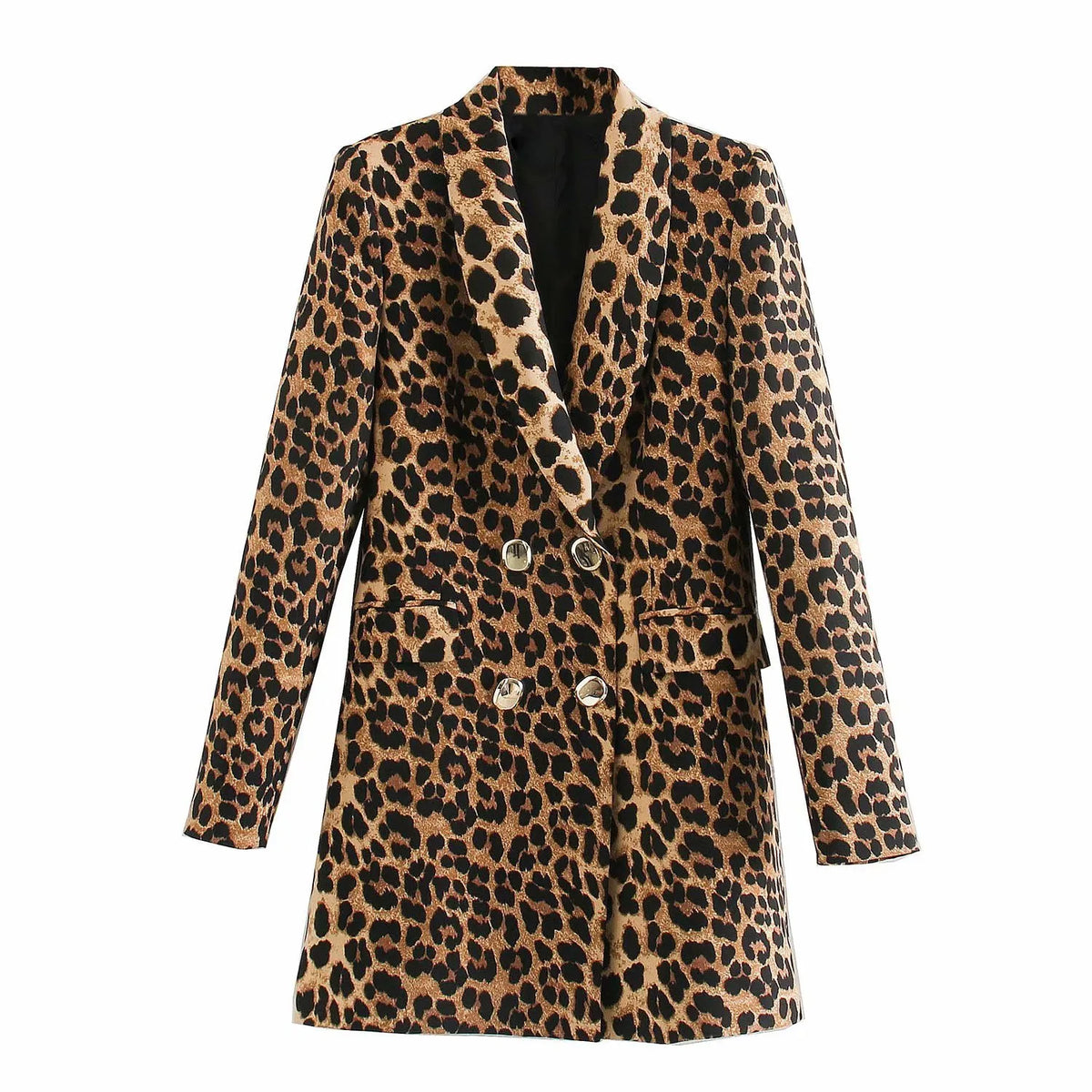 Blazer long femme imprimé léopard motif animalier tendance - Luise
