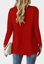 Blazer femme un bouton revers crantés poches tailleur - Klara