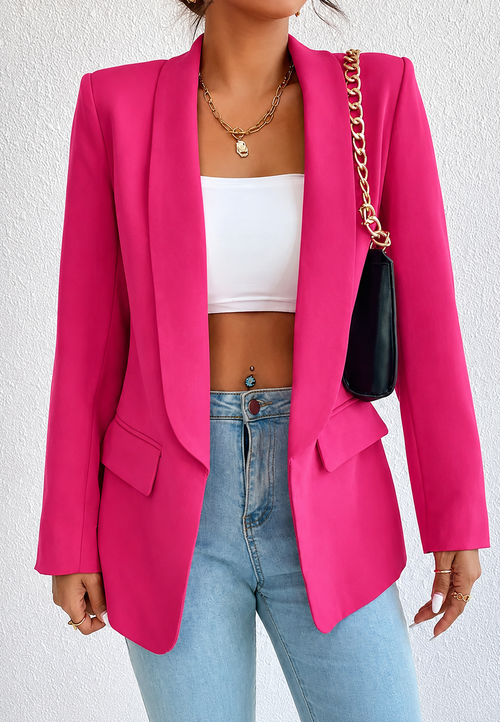 Blazer femme coupe droite revers poches bureau classique - Nora