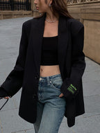 Blazer oversize femme deux boutons coupe ample élégant - Lorelei