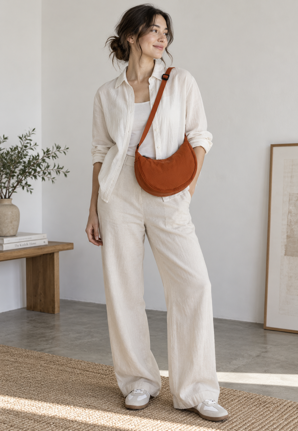 Sac bandoulière femme nylon demi-lune réglable léger - Nerea