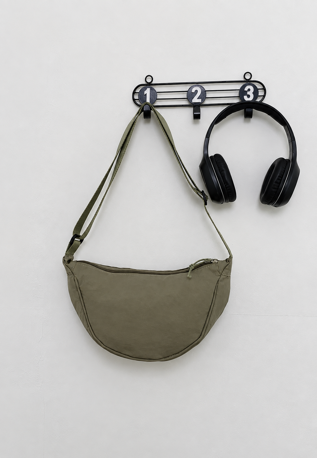 Sac bandoulière femme nylon demi-lune réglable léger - Nerea