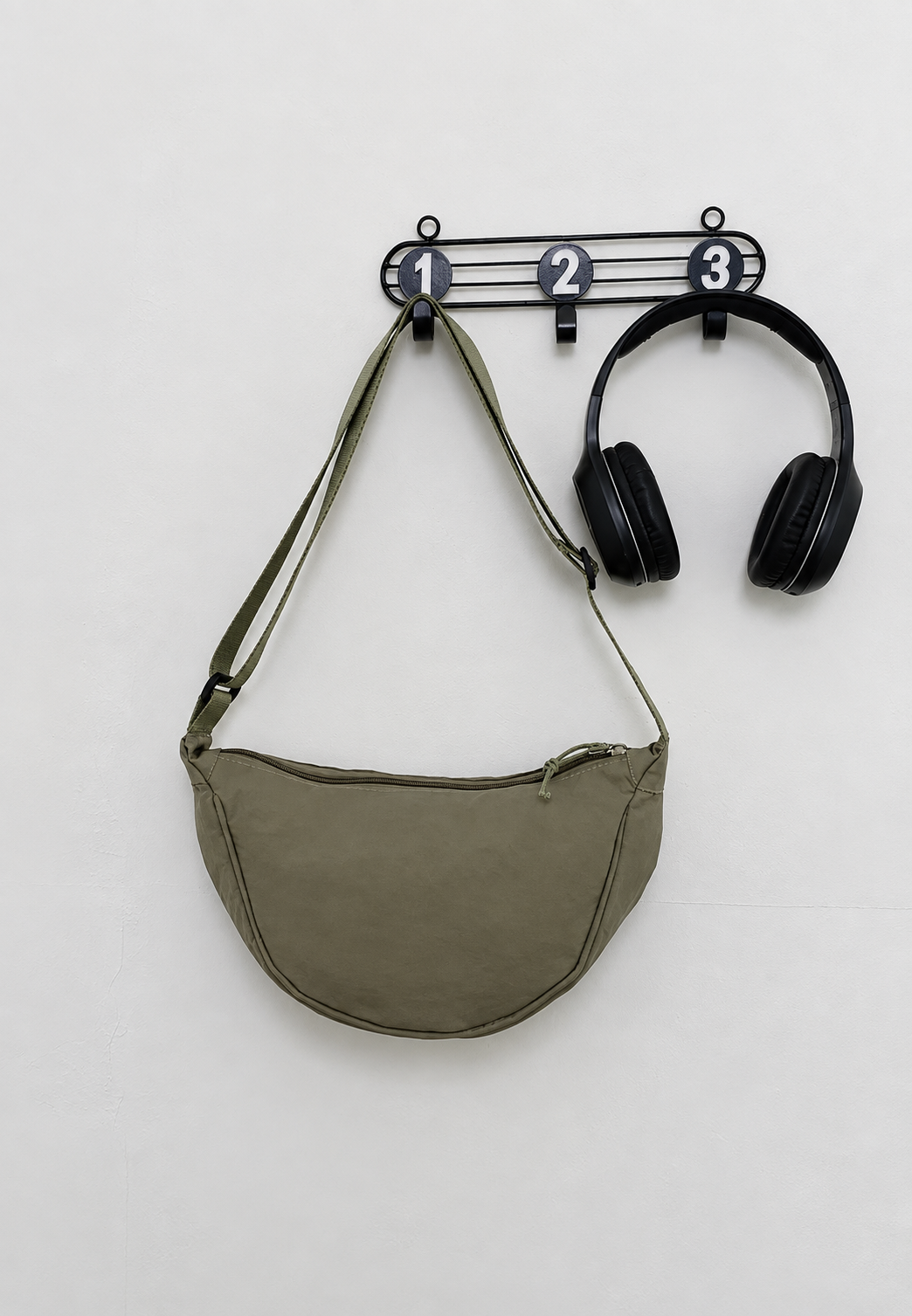 Sac bandoulière femme nylon demi-lune réglable léger - Nerea