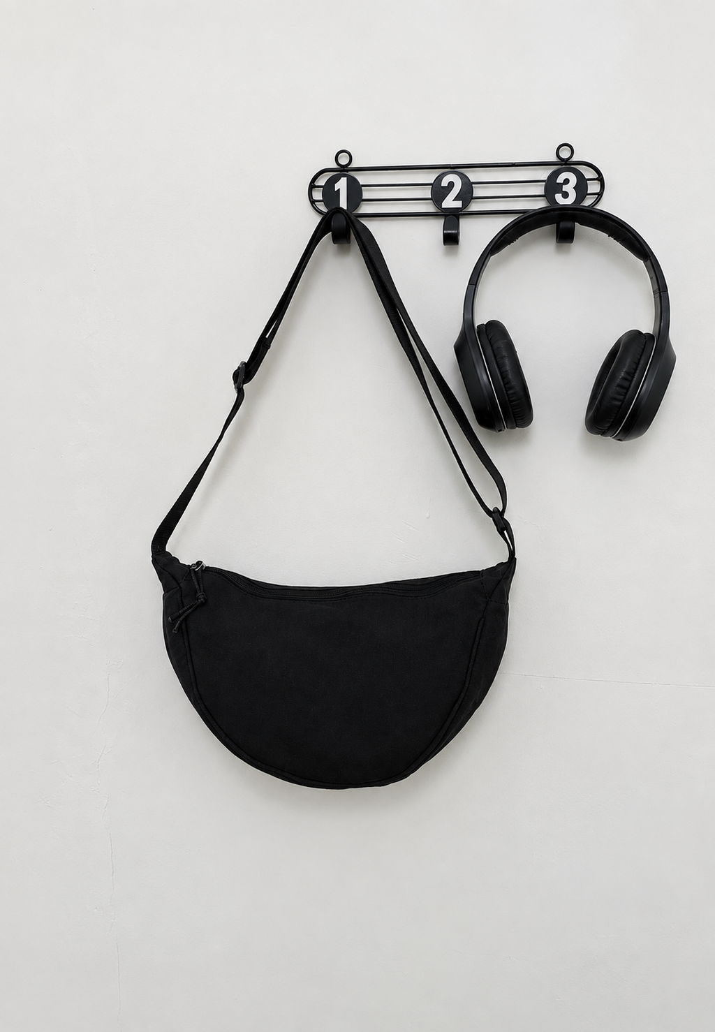 Sac bandoulière femme nylon demi-lune réglable léger - Nerea