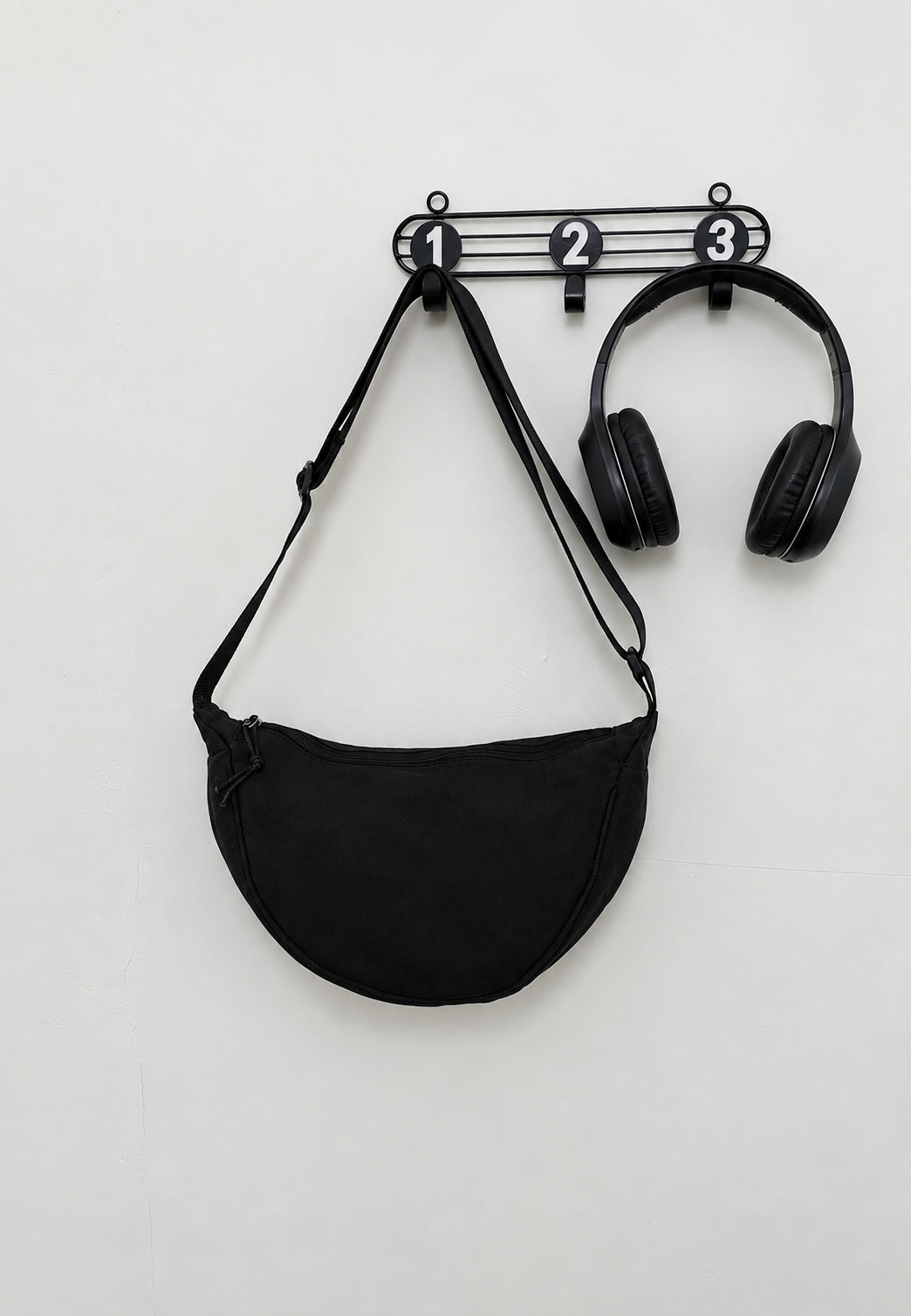 Sac bandoulière femme nylon demi-lune réglable léger - Nerea