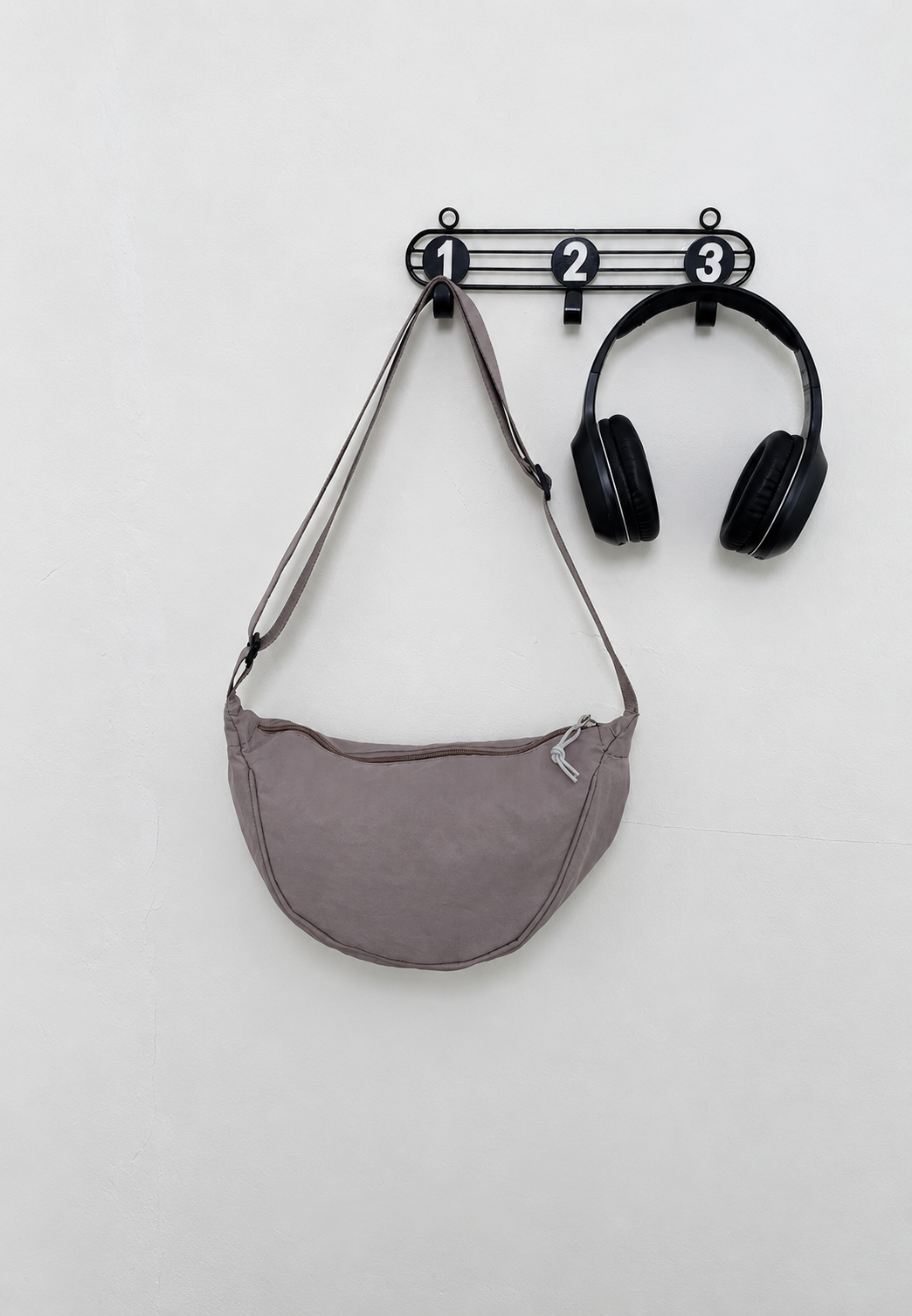 Sac bandoulière femme nylon demi-lune réglable léger - Nerea