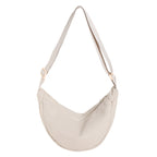Sac bandoulière femme demi-lune texture nervurée relief - Violette