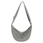 Sac bandoulière femme demi-lune texture nervurée relief - Violette