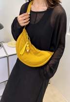 Sac bandoulière femme nylon demi-lune bandoulière réglable - Camille