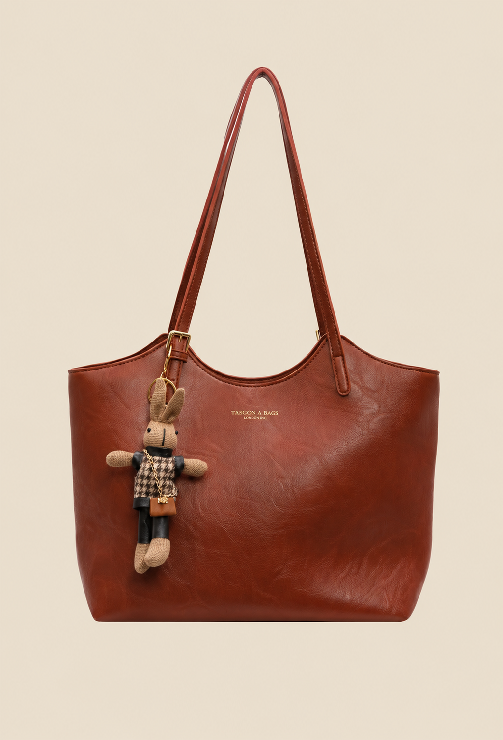 Sac cabas femme cuir végétal pendentif grande capacité