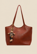 Sac cabas femme cuir végétal pendentif grande capacité