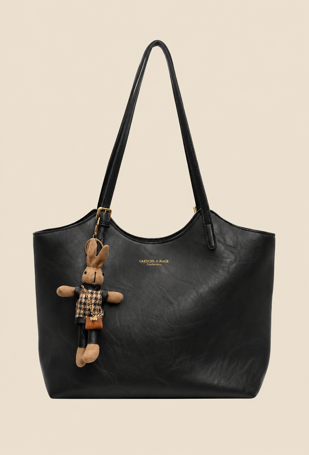 Sac cabas femme cuir végétal pendentif grande capacité
