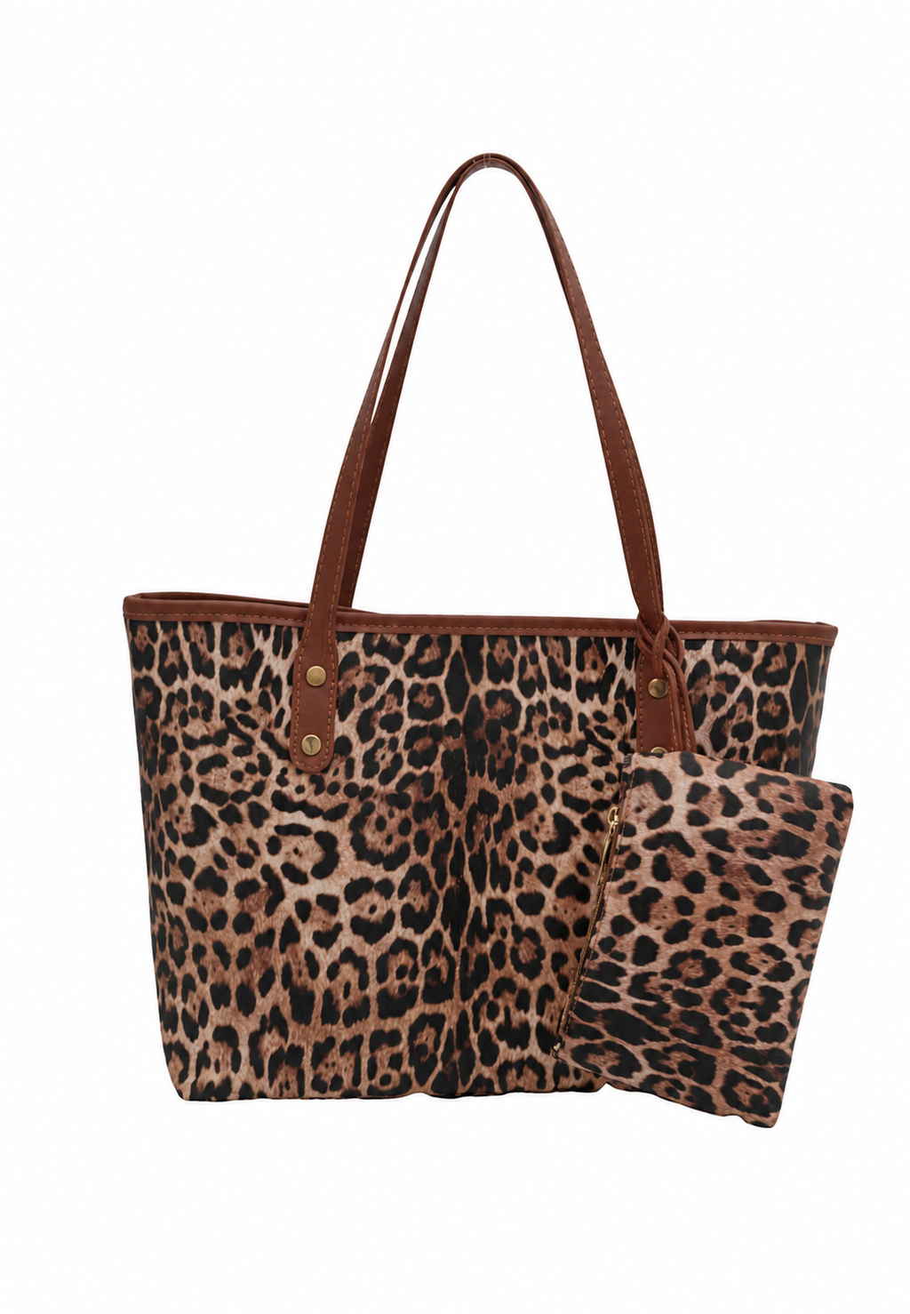 Sac cabas femme imprimé léopard anses longues spacieux