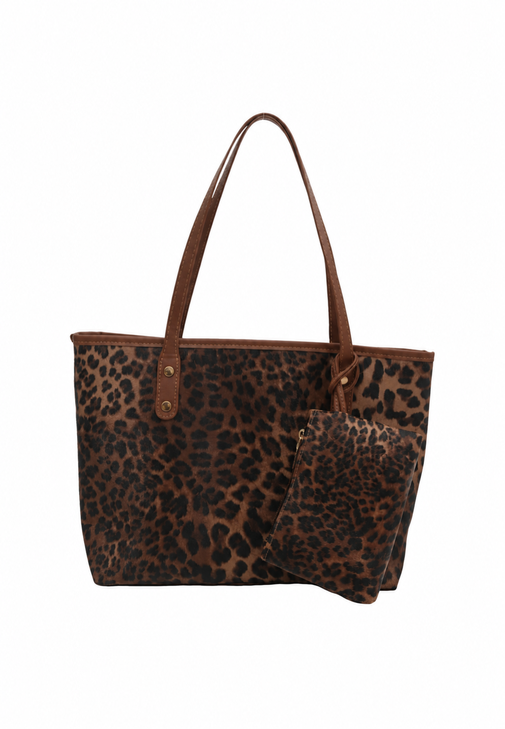Sac cabas femme imprimé léopard anses longues spacieux