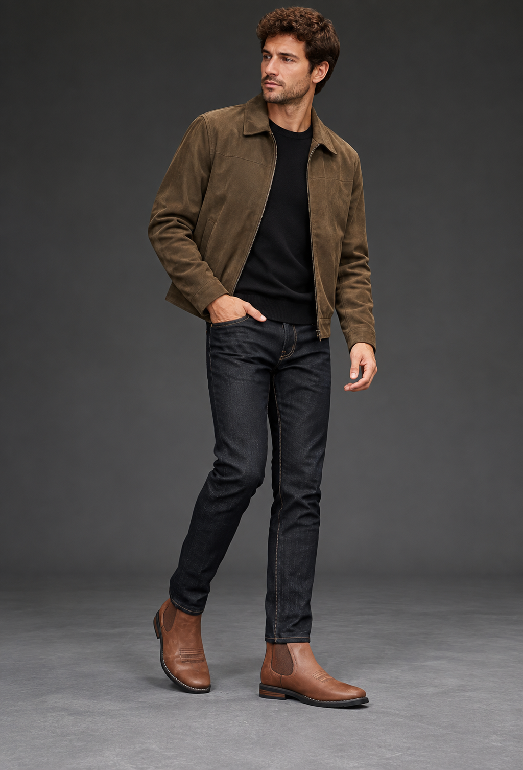 Bottines homme effet cuir élastiques latéraux Chelsea - Eirik