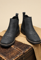 Bottines homme effet cuir élastiques latéraux Chelsea - Eirik
