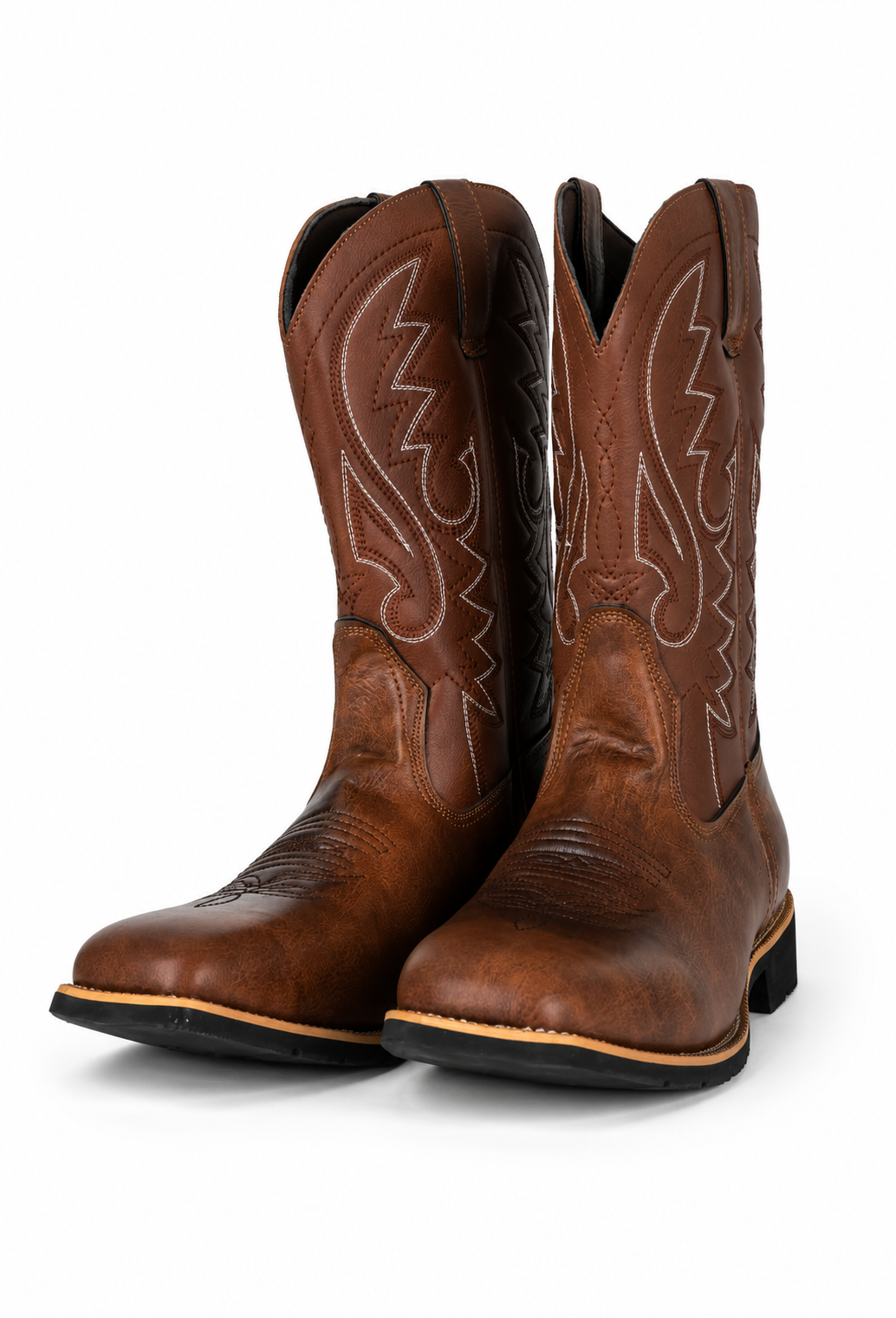 Bottes de cow-boy pour homme en cuir synthétique avec broderies - Hagen
