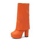 Bottes femme semelle compensée talon bloc tige mi-haute - Sabine