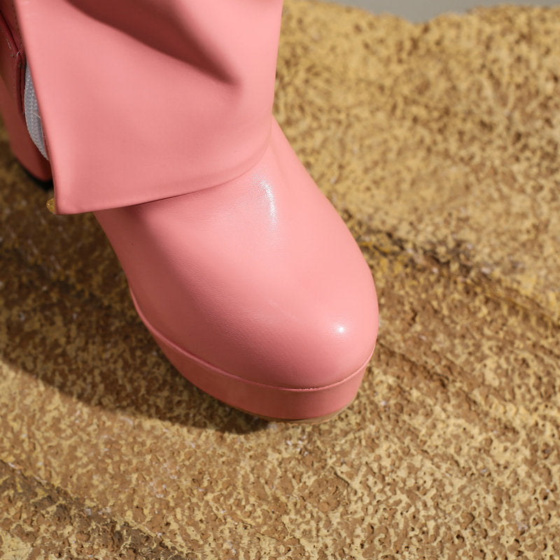 Bottes femme semelle compensée talon bloc tige mi-haute - Sabine