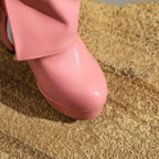Bottes femme semelle compensée talon bloc tige mi-haute - Sabine