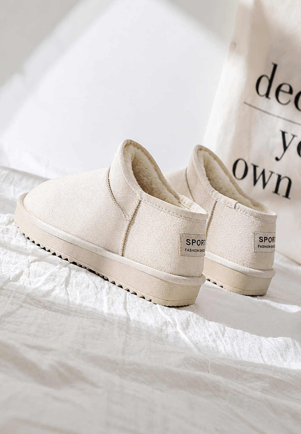 Botines planos mujer efecto ante puntera redondeada invierno cómodos casual - Nolia