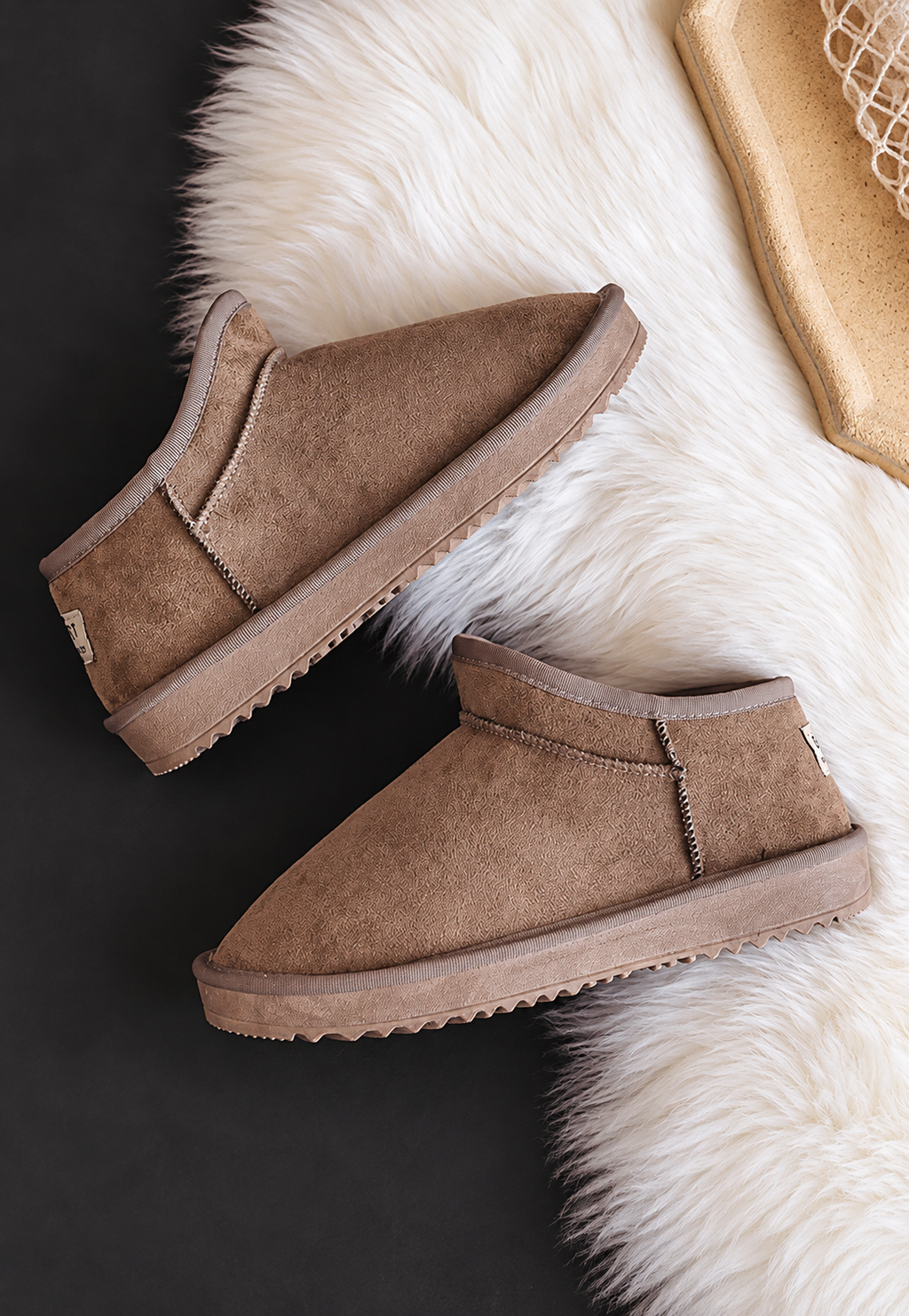 Botines planos mujer efecto ante puntera redondeada invierno cómodos casual - Nolia