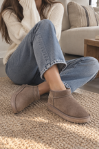 Botines planos mujer efecto ante puntera redondeada invierno cómodos casual - Nolia