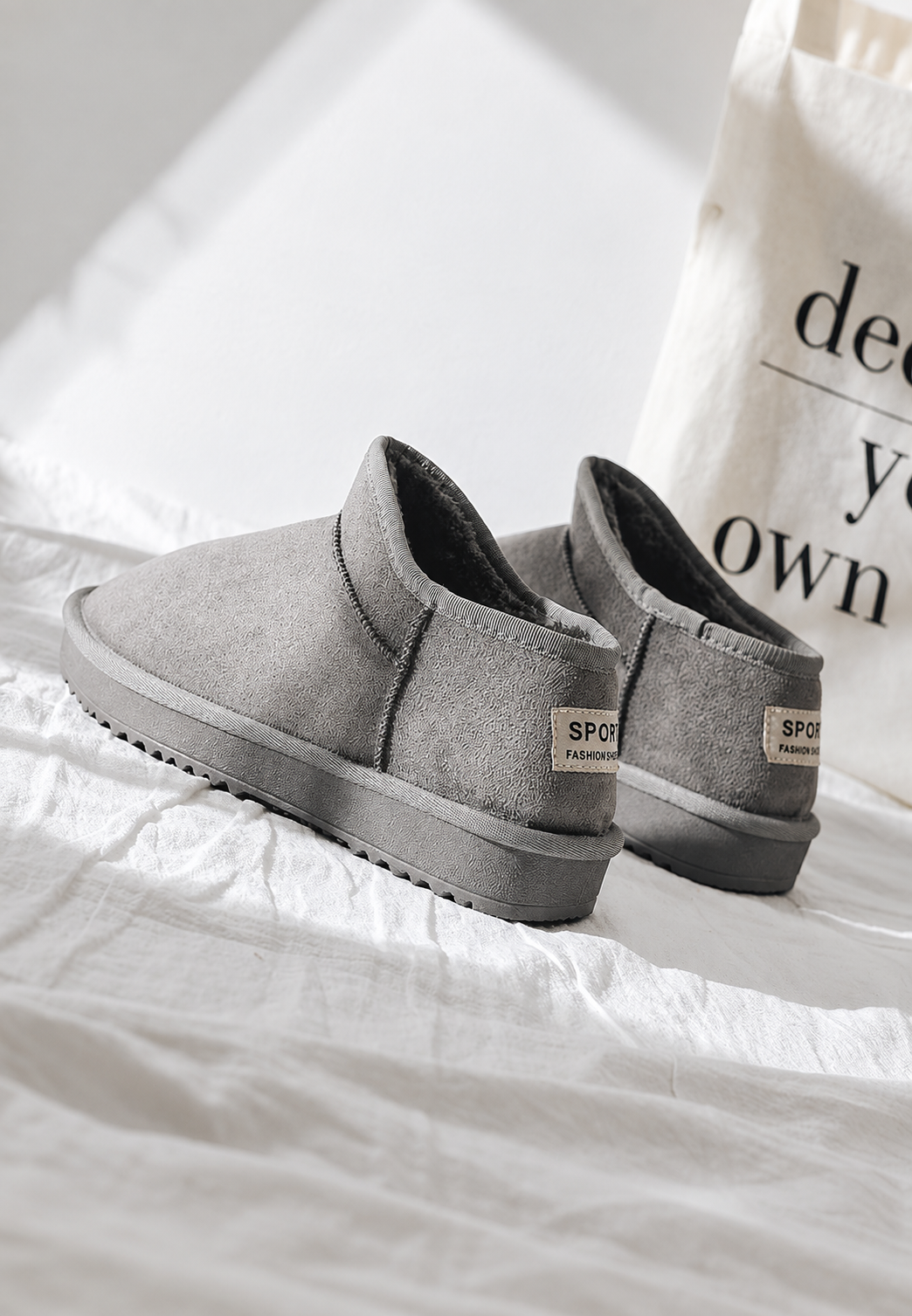 Botines planos mujer efecto ante puntera redondeada invierno cómodos casual - Nolia