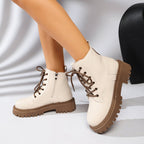 Bottines lacets femme semelle track fermeture éclair latérale - Kaja