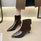 Bottines talons femme bout pointu talon fin effet cuir - Vera