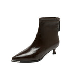 Bottines talons femme bout pointu talon fin effet cuir - Vera
