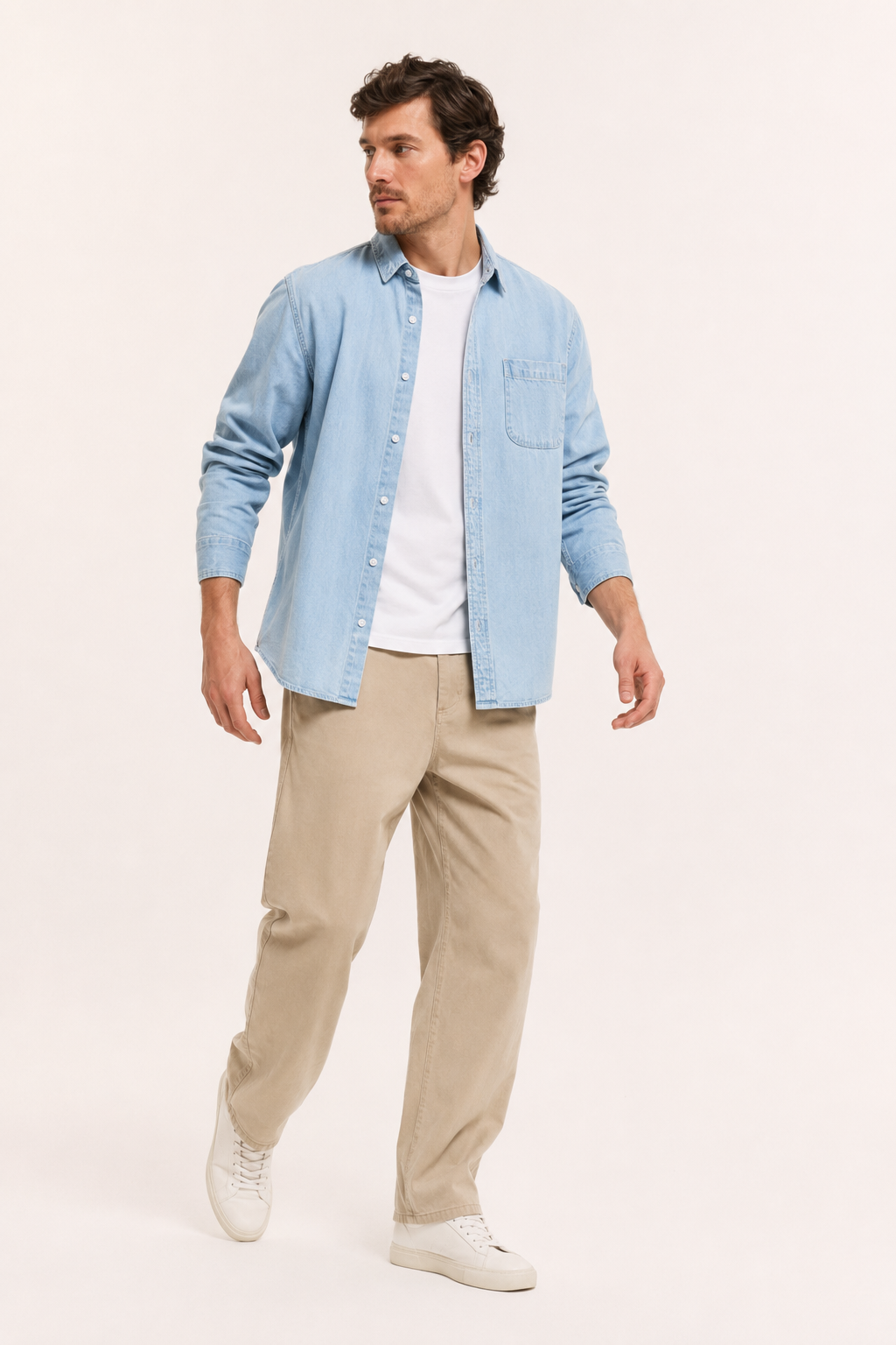 Chemise en jean pour homme à manches longues avec poche - Joren