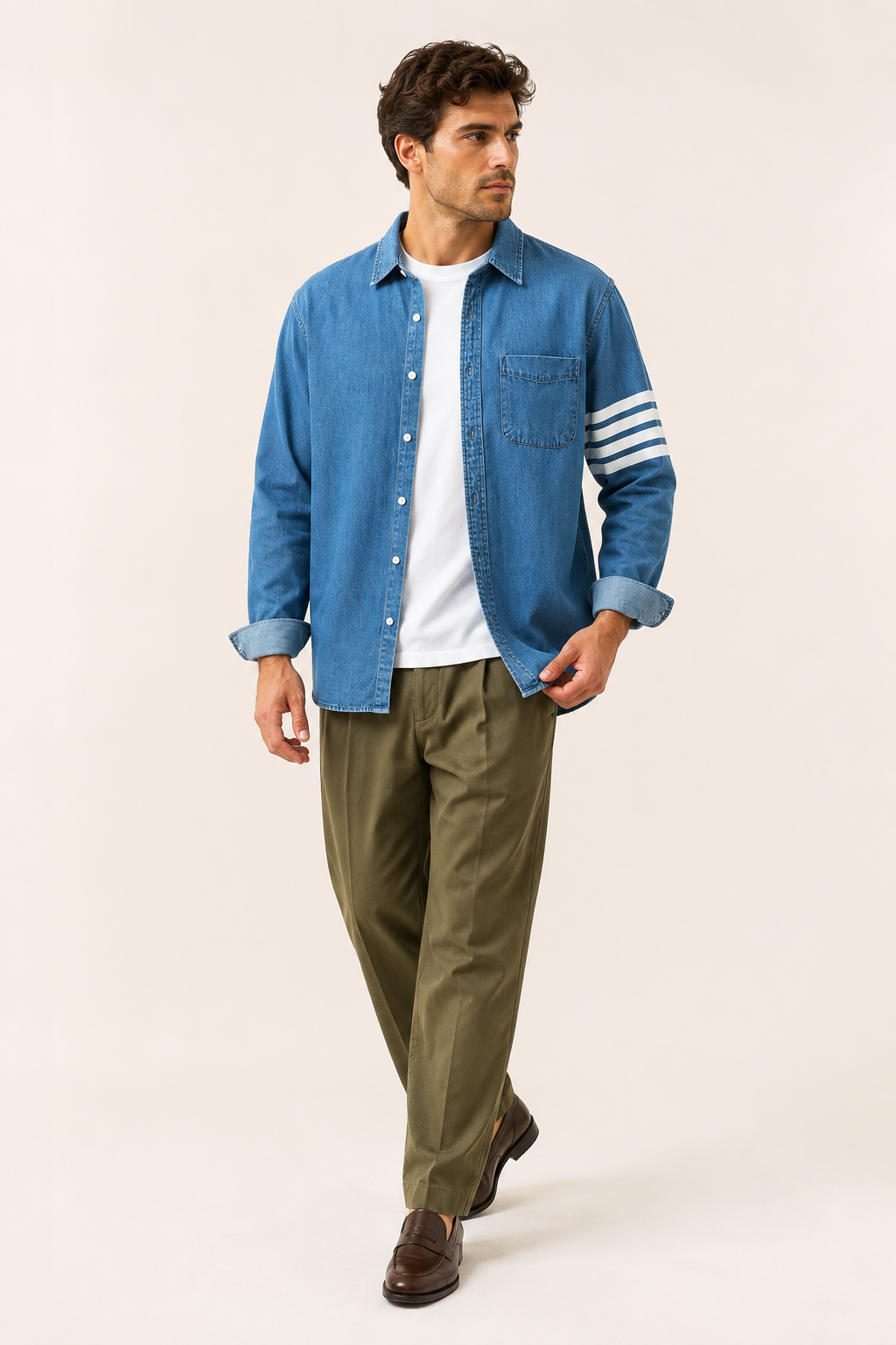 Chemise en jean pour homme à manches longues avec poche - Lennart