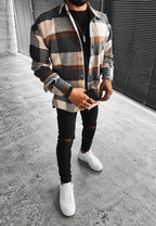Chemise homme grands carreaux manches longues poche poitrine - Tristán