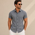 Chemise homme à manches courtes, unie, coupe slim - Bertram