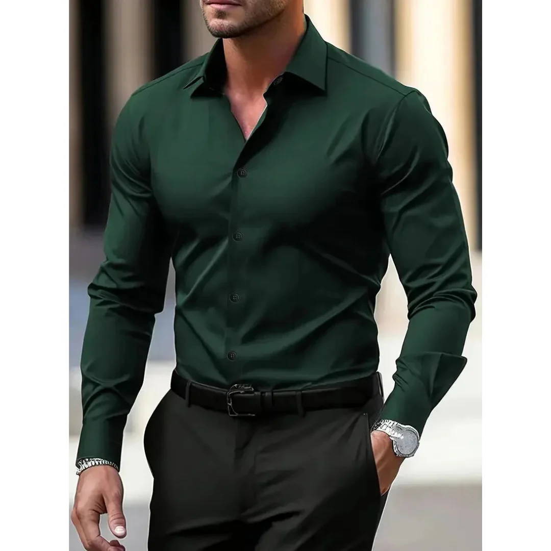 Chemise homme à manches longues, coupe slim, col classique - Heinrich