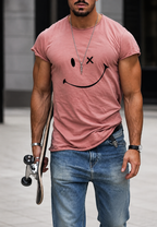 T-shirt homme imprimé graphique devant coton streetwear - Björn