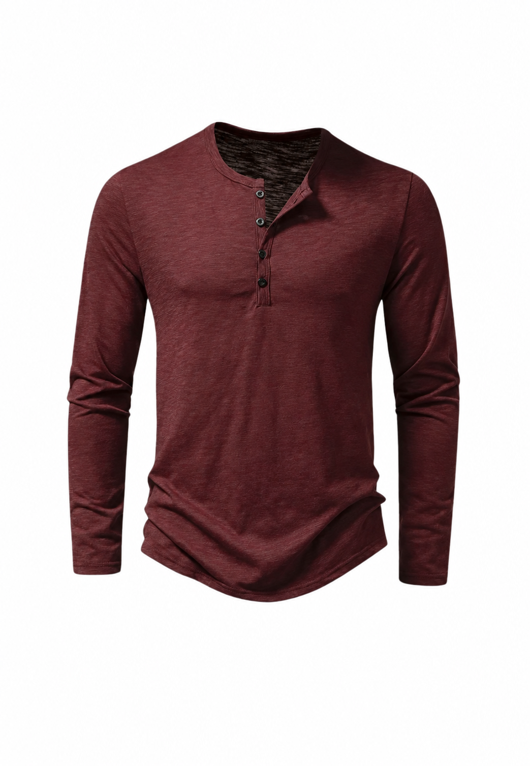 T-shirt homme manches longues col rond effet marbré coton - Bastian