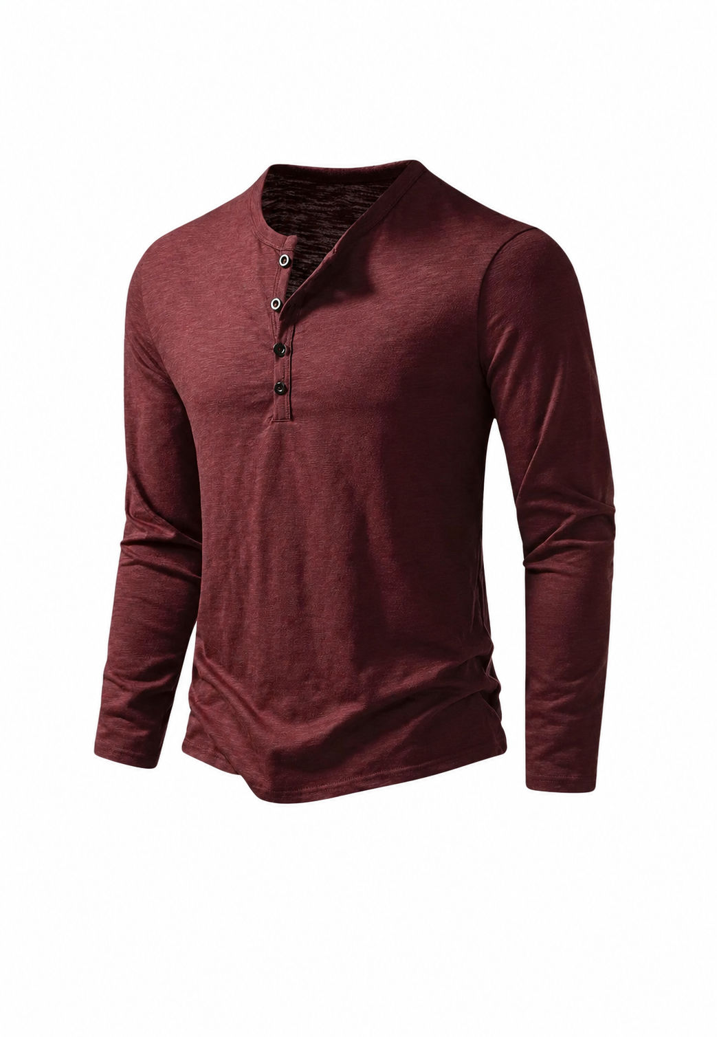 T-shirt homme manches longues col rond effet marbré coton - Bastian