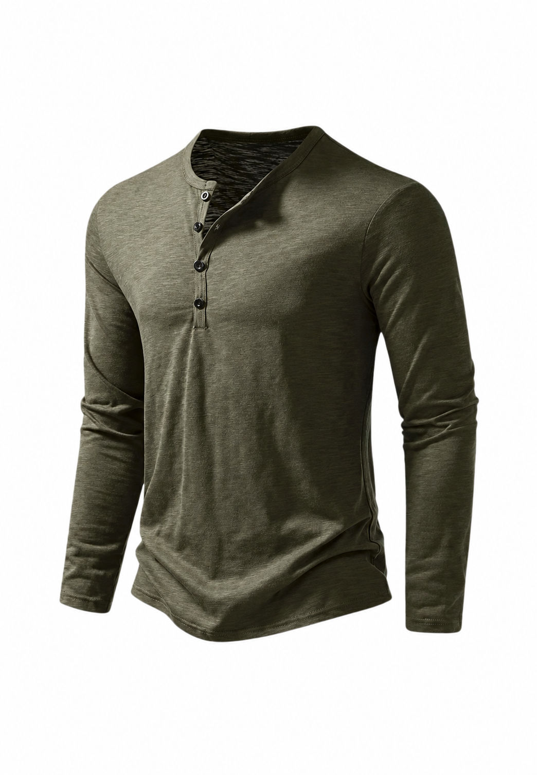 T-shirt homme manches longues col rond effet marbré coton - Bastian