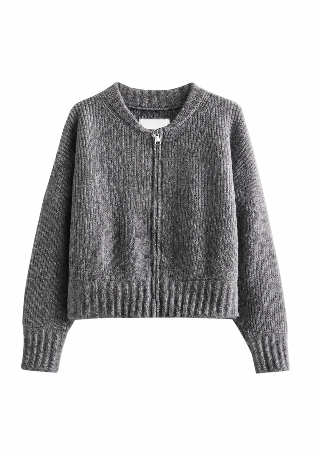 Cardigan femme maille côtelée coupe ample fermeture éclair - Hanne