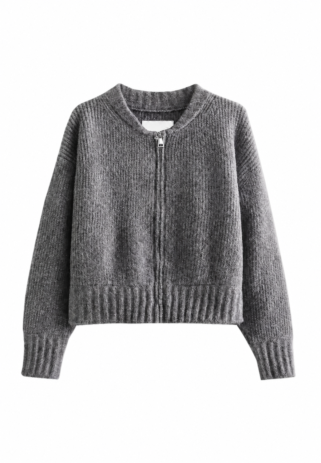 Cardigan femme maille côtelée coupe ample fermeture éclair - Hanne
